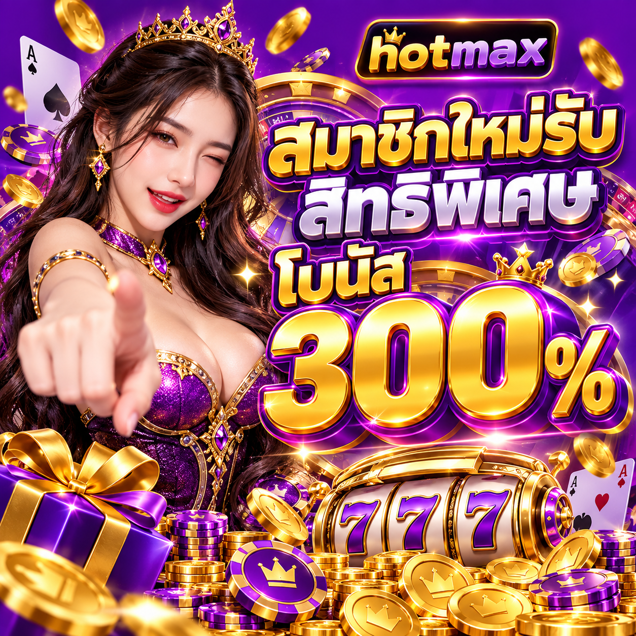 โปรโมชั่น hotmax สมาชิกใหม่ โบนัส 300%